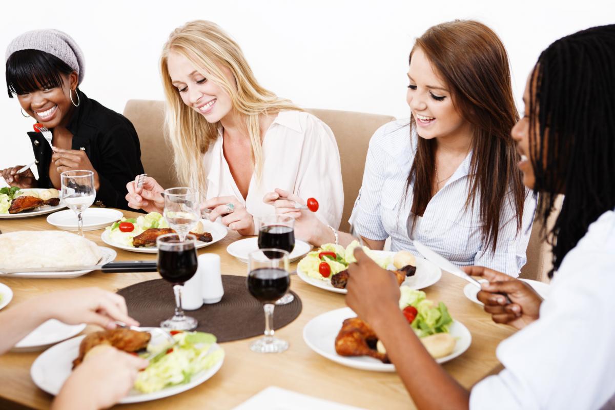 Women at dinner table