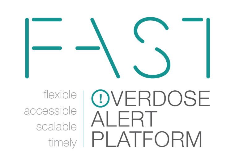 The FAST Overdose Alert Platform  logo indicates it stands for "flexible, accessible, scalable, timely"
