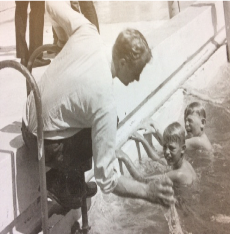 A Public Health Inspector testing recreational pool water