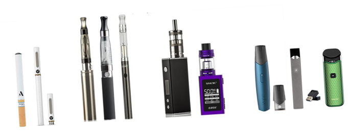 A variety of vaping devices