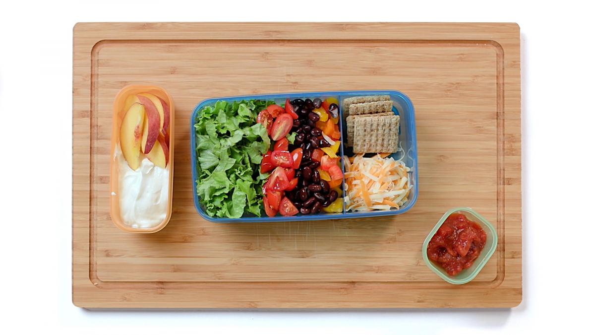 Taco salad in a lunchbox