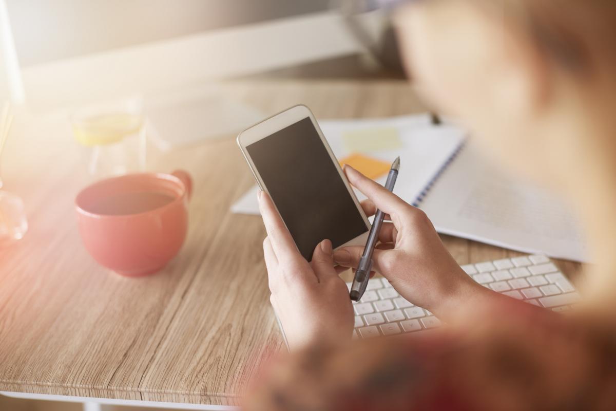 Woman using cell phone