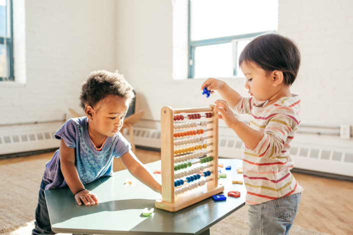 Kids playing in school