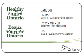 Healthy Smiles Ontario (HSO) card 