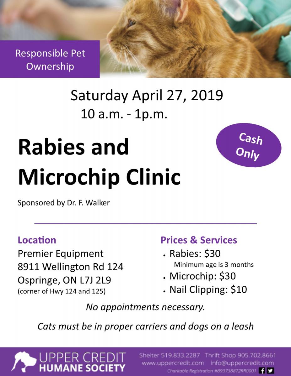 Responsible Pet Ownership poster with details of the clinic