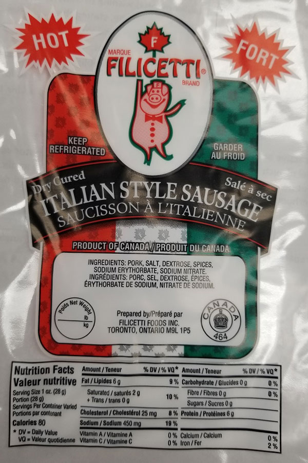Filicetti Italian Sausage