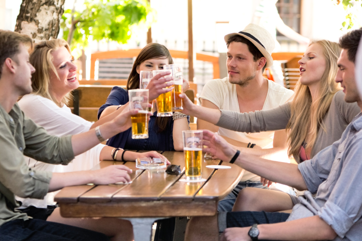 Friends drinking