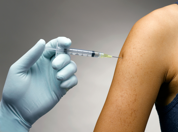 Person receiving vaccine