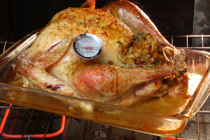 Turkey with meat thermometer