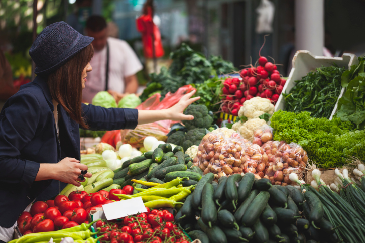 Female at farmer's market