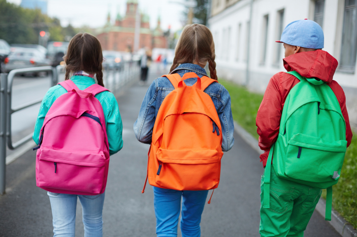 Kids walking home from school