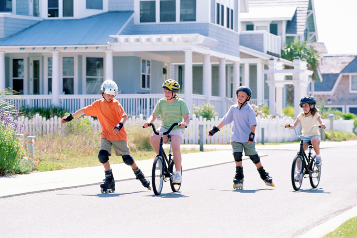 Kids playing outside together