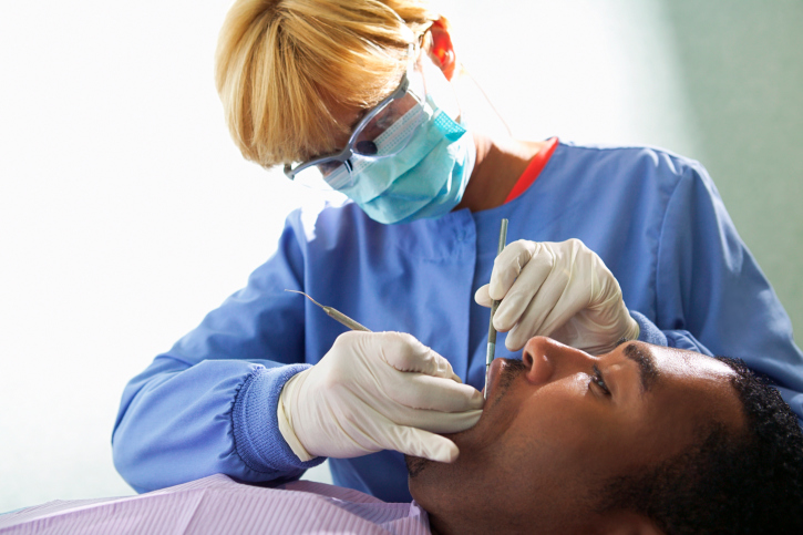 Dental patient in a chair