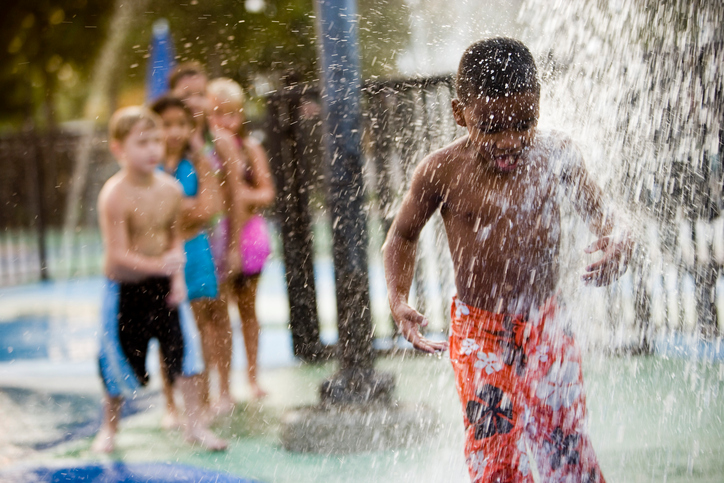 Boy at splashpad