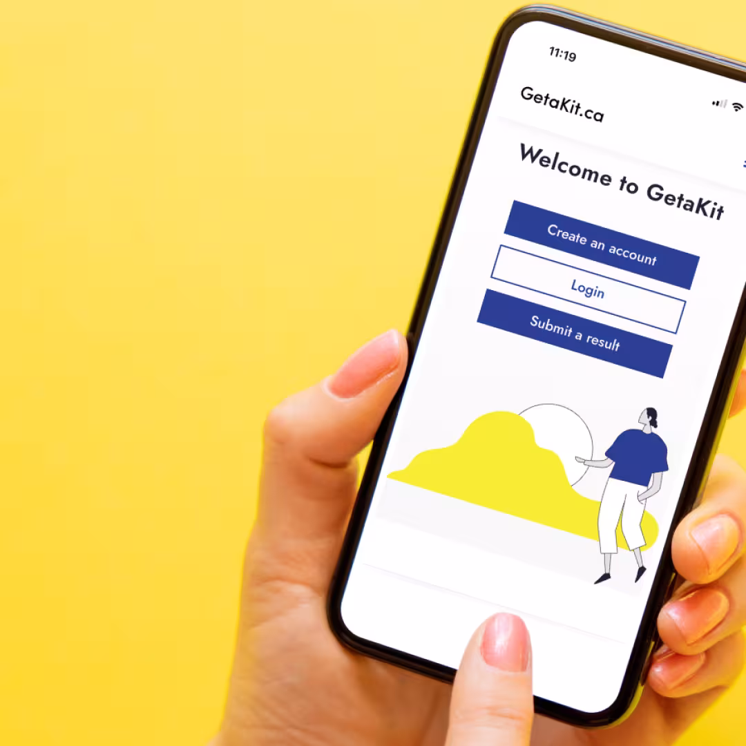 Image of getakit.ca website on a mobile phone
