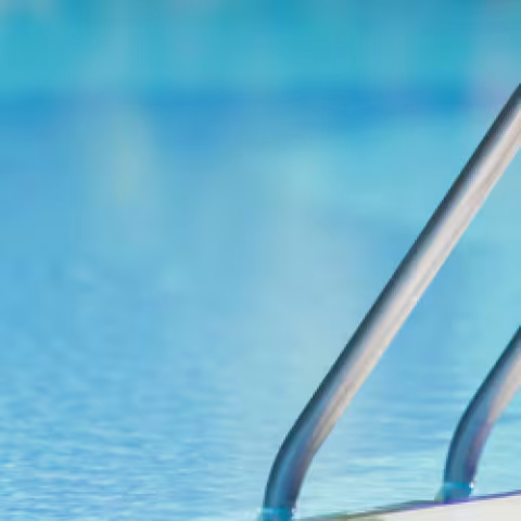 Pool water and ladder handles