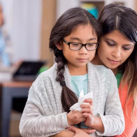 mom and child at doctor