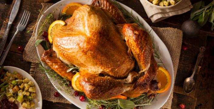 Cooked Turkey on platter