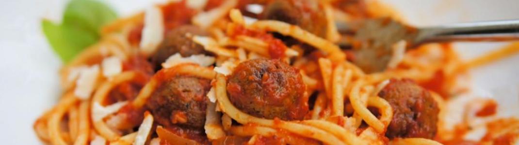 Spaghetti and meatballs made with edible insects