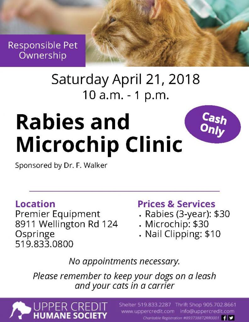 Rabies clinic store 2018 near me