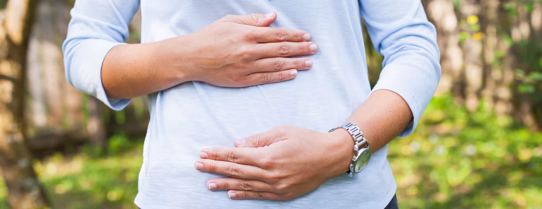 Pregnant woman walking outdoor