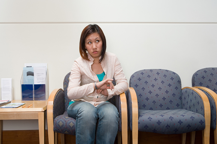 Person sitting in waiting room